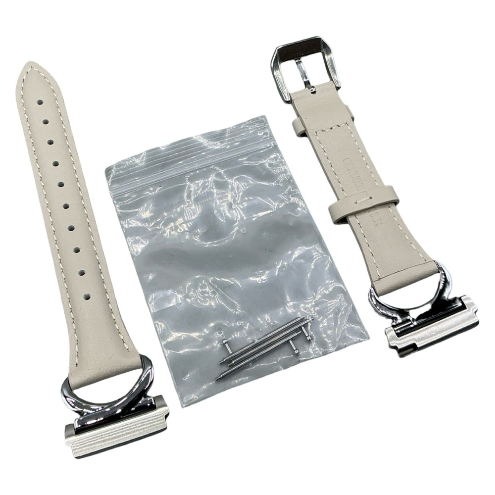 Minyee Leather Watch Band Starlight Silver Fitbit Versa 4 3 Sense 2 US73CC